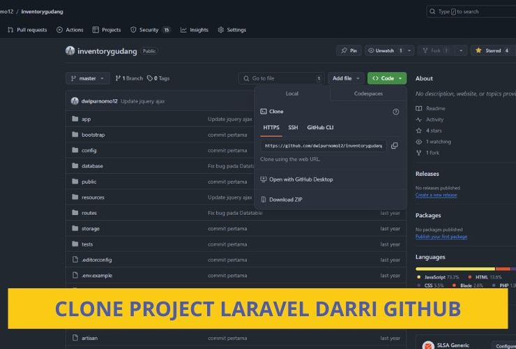 Clone Project Laravel dari Github- Inovasicode.com