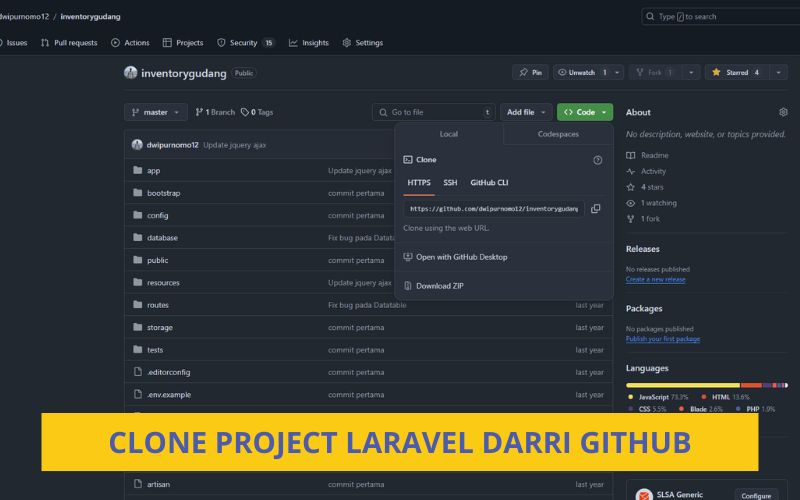 Clone Project Laravel dari Github- Inovasicode.com