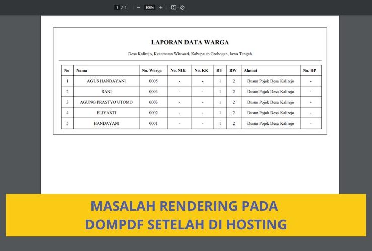 Masalah Rendering Pada Dompdf Setelah di Hosting - Inovasicode.com