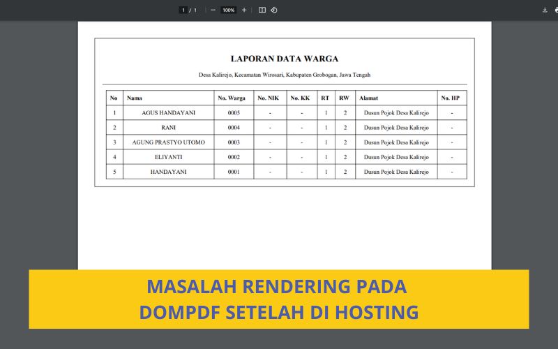 Masalah Rendering Pada Dompdf Setelah di Hosting - Inovasicode.com