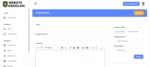 Tampilan dashboard berita - Inovasicode.com
