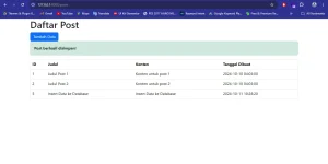 Test insert data ke database sukses - Inovasicode.com
