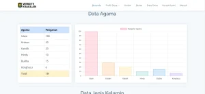 Tampilan statistik data desa - Inovasicode.com
