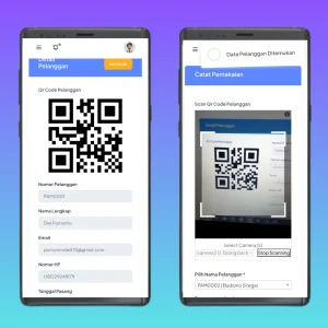 Tampilan menu untuk mencatat tagihan dengan scan QR code - Inovasicode.com