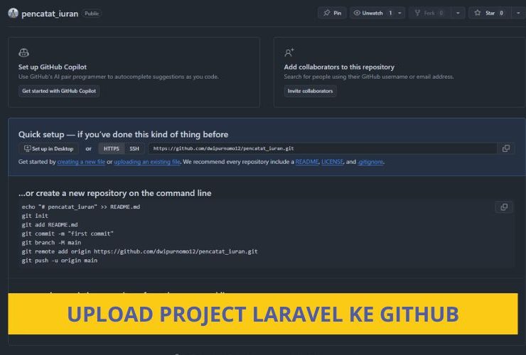Upload Project Laravel ke GitHub - Inovasicode.com